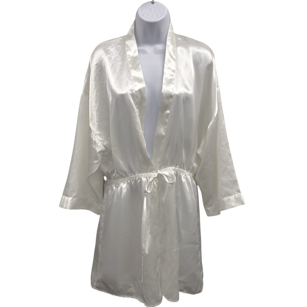 Vintage Victoria's Secret‎ Gold Label Womens M/L White Long Sleeve Robe Bridal